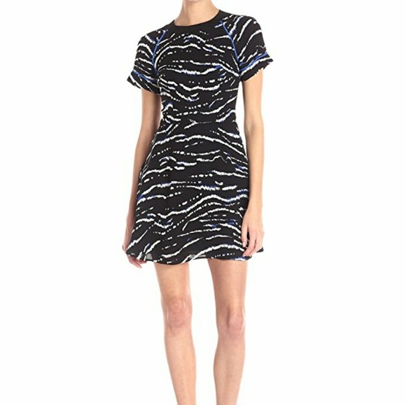 French Connection Womens Tapir Wave Crepe Short Sleeve Dress